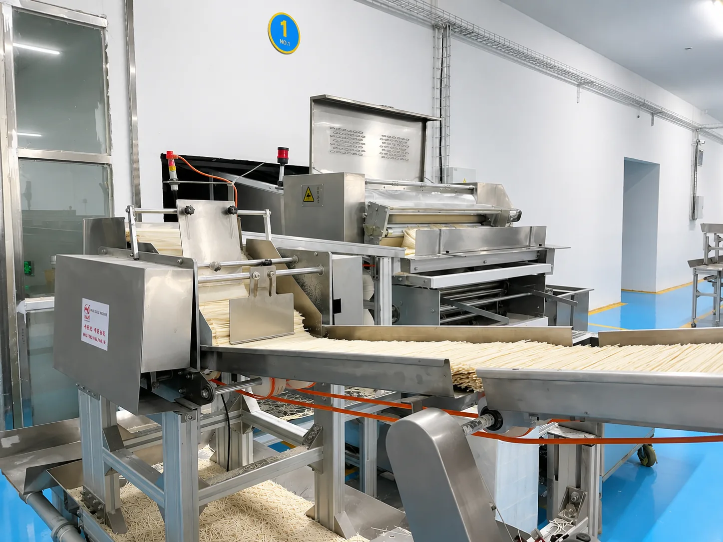 Noodle cutting and forming line