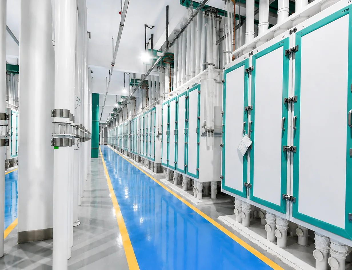 Automated factory processing line overview